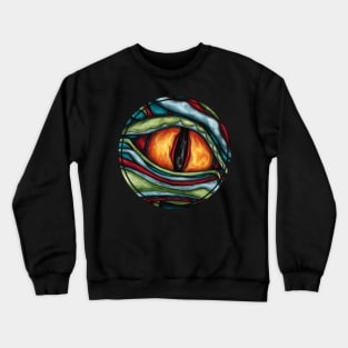 Bright green dragon eye art Crewneck Sweatshirt